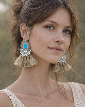 Duże i etniczne kolczyki boho z chwostami, Mró Soutache