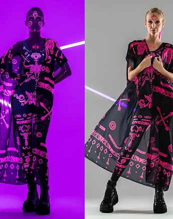 Zestaw PINK TRIBAL - Kombinezon z kimonem z efektem UV, dirrtytown clothing