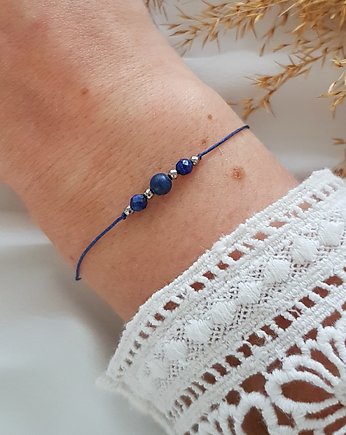 granatowa bransoletka z lapisem lazuli, LEI handmade 