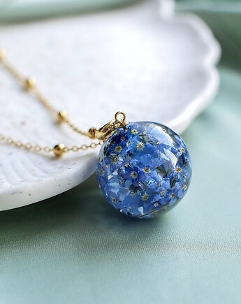 Wisiorek z niezapominajkami, nature gift