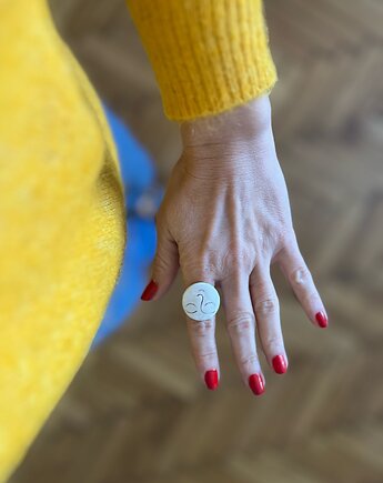 Ceramiczny pierścionek BŁĘKIT NIEBA 20 MM, forestore marzena konsek