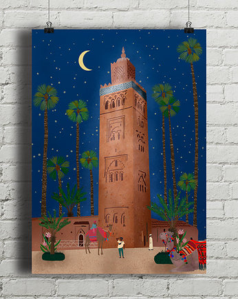 Maroko Marrakesz  - plakat fine art giclee, minimalmill