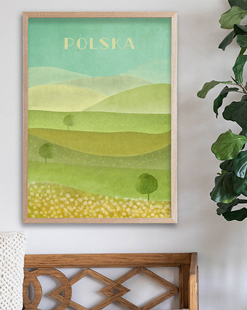 Polska - góry i pola - plakat fine art, minimalmill