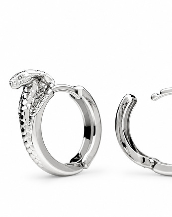 Kolczyki męskie WĘŻE- kółka - srebro 925, 24K złoto, ISSI Jewelry