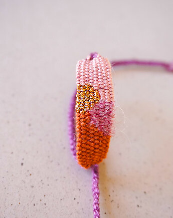 Mini tkana bransoletka - morelka, Słońcem Tkane