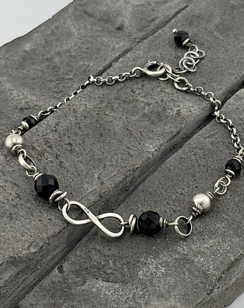 Bransoletka Nieskończoność z turmalinem i spinelem, RayOfArt