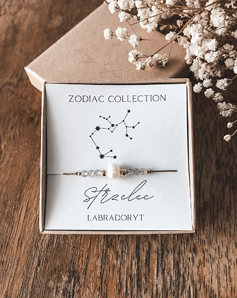 Bransoletka znak zodiaku Strzelec labradoryt, Tiny Stone