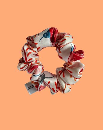 Gumka jedwabna, scrunchie, frotka kwiatowa mgła MIDI, Capillum