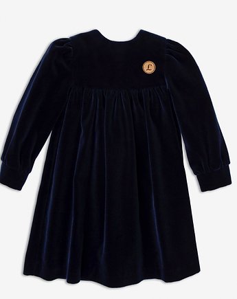 Granatowa Aksamitna Sukienka Dla Dziewczynki, Lololoon