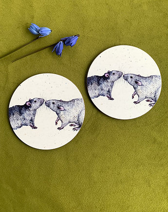 Podkładki pod kubek- Szczurki- Zwierzaki- ilustracja, BOSKE