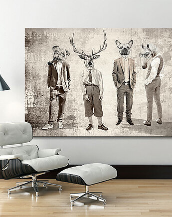 OBRAZ NA PŁÓTNIE -Panowie po godzinach 120x80cm, NOWdeco