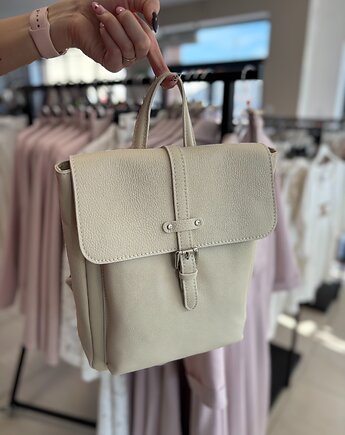 Skórzany plecak Amber BEIGE, SOLO moda