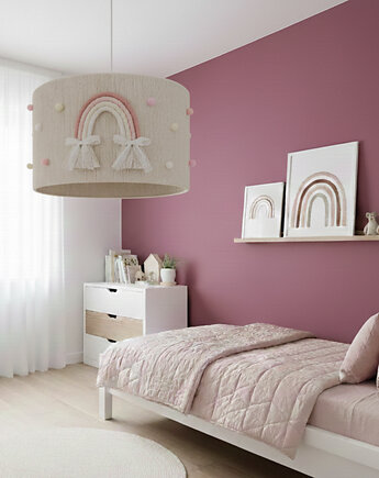 Lampa dziecięca tęcza, pomponiki, pastele, Boholine