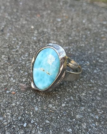 Larimar - pierścionek regulowany, po drugiej stronie lustra