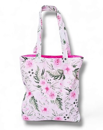 Torba na zakupy shopperka eko torba siatka torba na ramię shopper kwiaty, Uszyciuch
