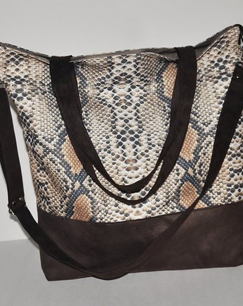 Torba hobo XXL - print wąż, PRACOWNIA 166