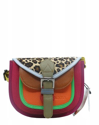 Torebka damska listonoszka skórzana regulowany pasek kolorowa OLIVKA, Olivka Warsaw