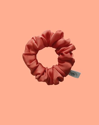 Satynowa gumka satynowa scrunchie owijka frotka pomarańcz MINI, Capillum