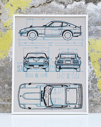 WYDRUK NA TEKTURZE 30X40 cm DATSUN 240 Z 280 Z, 777 Tshirts