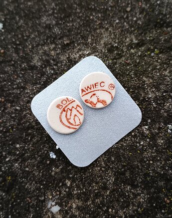 Kolczyki ceramiczne Bolesławiec, biżuteria z talerzy