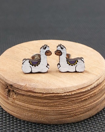 Kolczyki drewniane ALPAKI, SIAMIL ART