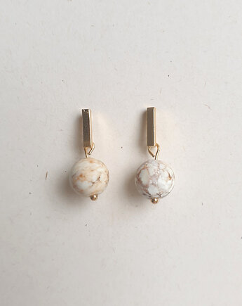 Kolczyki PATYCZKI howlit kremowy, modesign