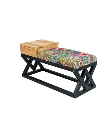 Ławka Pufa Tapicerowana  Stal LGMS-26, EMRA WOOD DESIGN