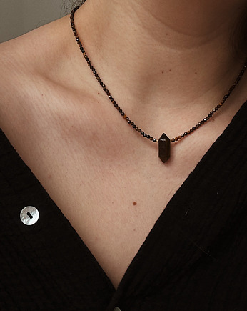 Naszyjnik Tygrysie Oko  z grotem, Chmolowska Jewellery