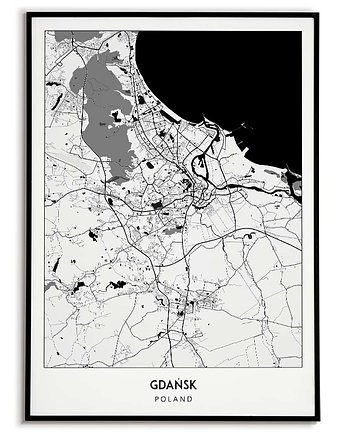 Plakat miasto POLSKA - GDAŃSK  obraz MAPA, Bajkowe Obrazki