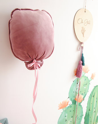 Poduszka ozdobna Balon różowa aksamitna, Make My Wall 
