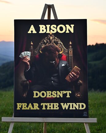 Pozłacany obraz - BIZON, dr_studio