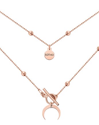 Naszyjnik z różowego złota z księżycem, SOTHO