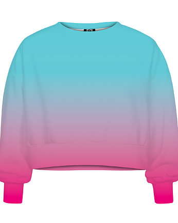 DR.CROW Bluza Krótka CROP Ombre Mint Pink, DrCrow
