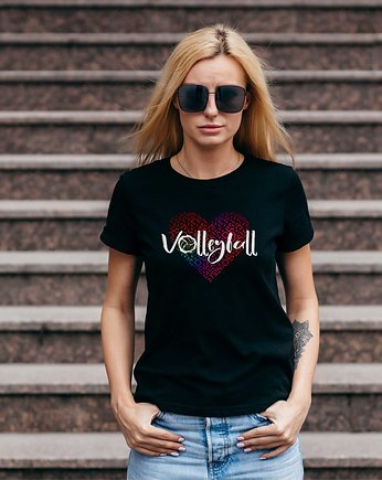 Koszulka damska organiczna SERCE VOLLEYBALL, ART ORGANIC