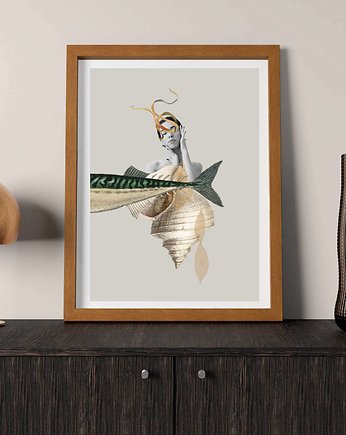 Plakat  Portret kobiety w kolorach ultramaryny, polkastudio