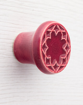 Ceramiczna gałka do mebli wiśniowa, wz.3, pracowniazona