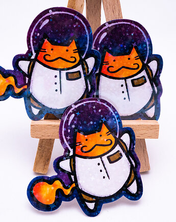Naklejka KOCIONAUTA kosmiczny podróżnik astronauta wlepa, Arts By Gatt