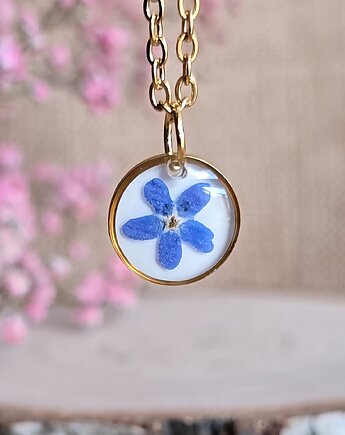 Wieczny kwiat zawieszka z niezapominajką niezapominajka, zkwiatem