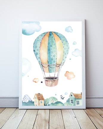 Plakat dla chłopca Balon z serii Blue Sky, Wallie Studio Dekoracji
