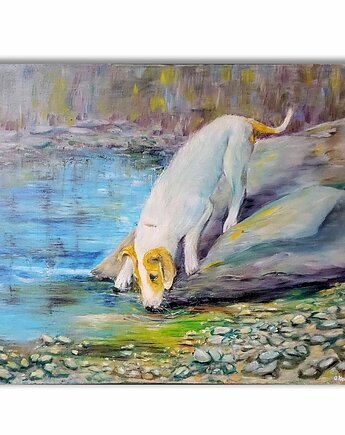 Pies. Obraz olejny ręcznie malowany., Galeria Alma