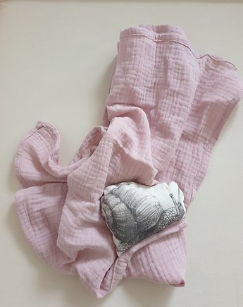 Muślinowa przytulanka ze ślimakiem, przytulanka, różowy, OKAZJE - Prezent na Baby shower