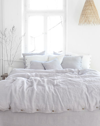 Lniana Poszewka Na Kołdrę GUZIKI LIGHT GRAY, so linen!