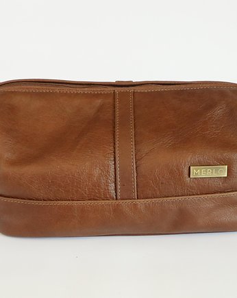 Kosmetyczka duża podróżna BRĄZ  męska /unisex, MerloBag