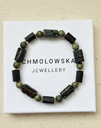 Bransoletka Męska Unikatowa Serafnit i Turmalin, Chmolowska Jewellery