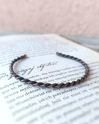 Miedziana Bransoletka Skręcony Splot - Twoja Osobista Energia, Treemasters Copper Jewelry