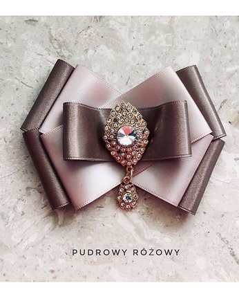 Brosza Cappuccino z Ażurowym Kryształkiem, Pudrowy Różowy