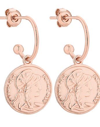 Kolczyki z monetami z różowego złota, SOTHO