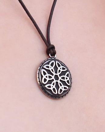 Naszyjnik Węzeł Celtycki Triquetra, Stalowy naszyjnik Kwiat Życia, Hunterbone