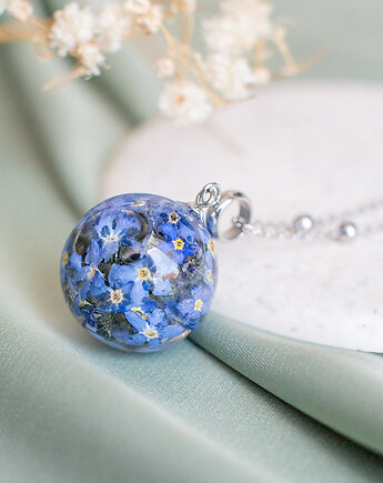 Wisiorek z niezapominajkami, nature gift