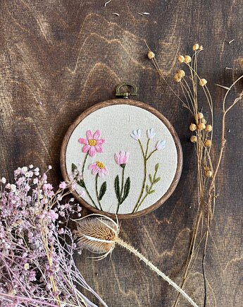 Haftowany obrazek "Różowe kwiaty", ReinerArt